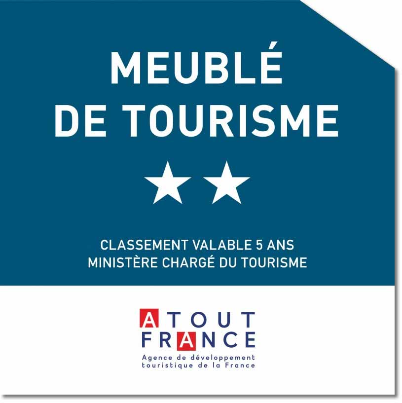 Classé meublé de tourisme 2 étoiles par Atout France
